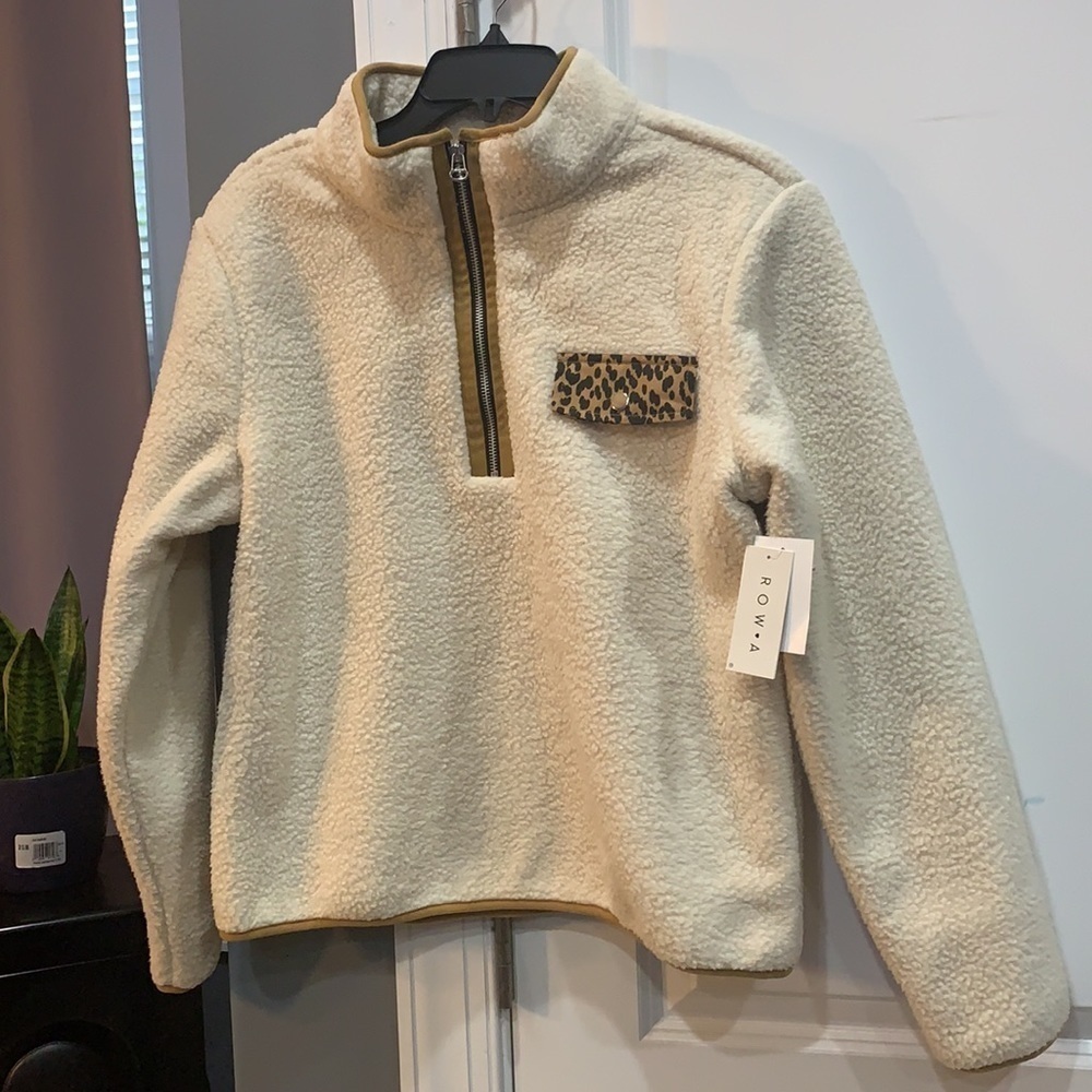 Sherpa Sweatshirt Pullover Beige size XL